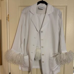 Sleeper Anthropology white with feather pajama set